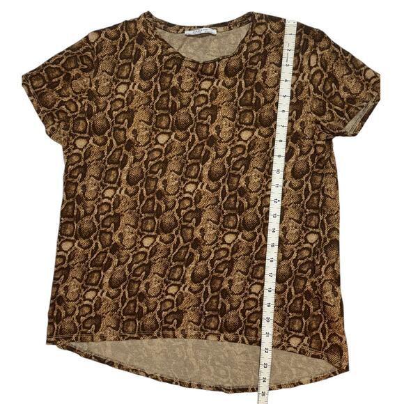 Zara Leopard Animal Print Tee Blouse Womens Small Cheetah Brown Black Mobwife - Picture 6 of 6